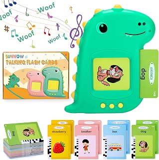Talking Flash Cards Educational Toy for Toddlers 1 2 3 4 5 6 Years Boys Girls, 112 Cards with 224 Words for Speech Therapy, Sensory Learning, Preschool Activities - Perfect Birthday