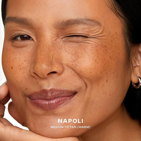 Saie SuperSuede Radiant Baked Bronzer Powder - Hydrating, Long-Lasting + Blurring Powder Bronzer for a Warm, Natural Glow - With Squalane + Jojoba - Talc-Free + Vegan Face Makeup - Napoli (0.28 oz)