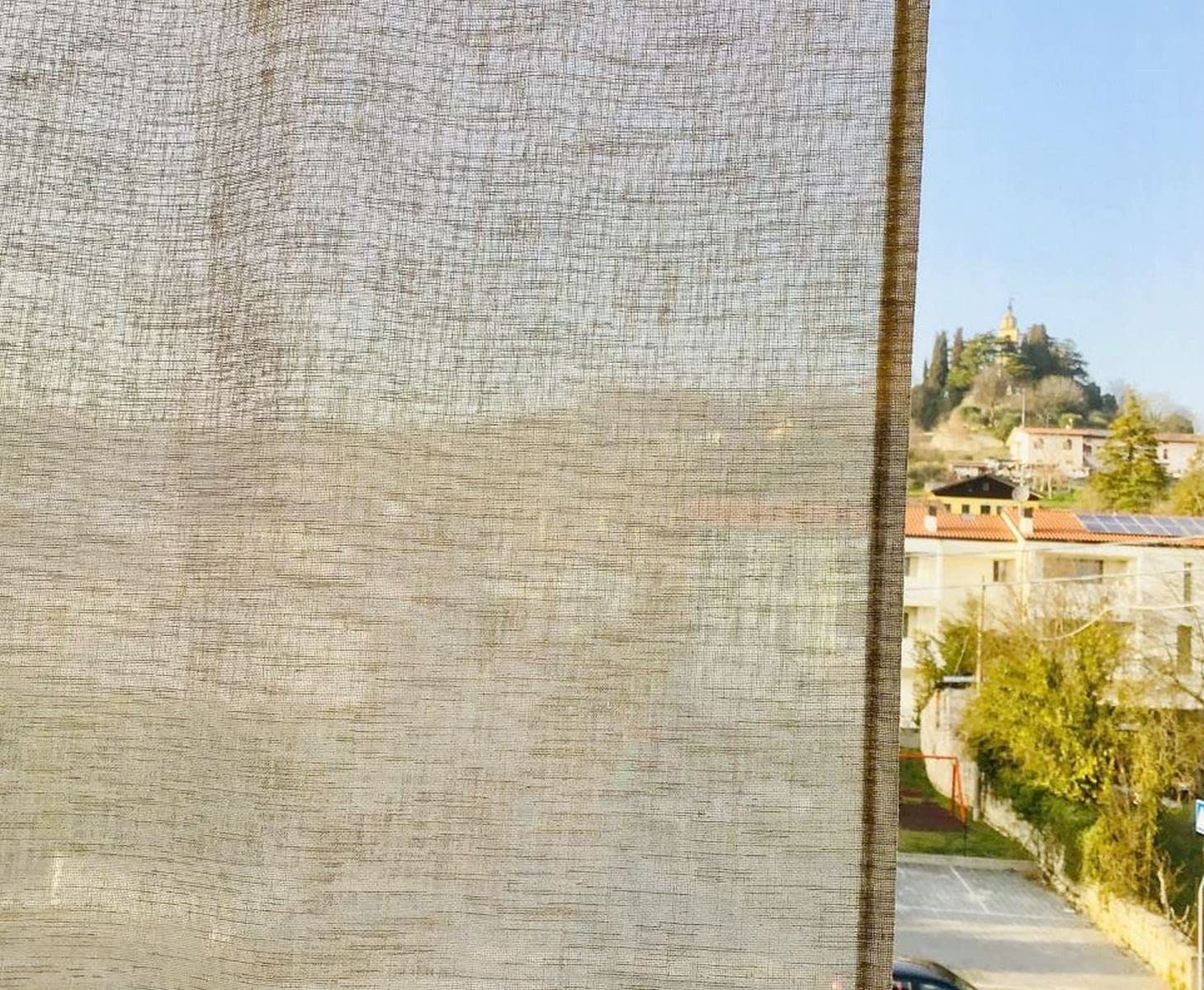 Coppia Tendine a pannello tende a vetro per finestra e porta su misura – larghezza 35-45-50-55-60-65-70-80-90 bianco-lino-corda-grigio effetto lino art.marica (lino 50x135 cm)