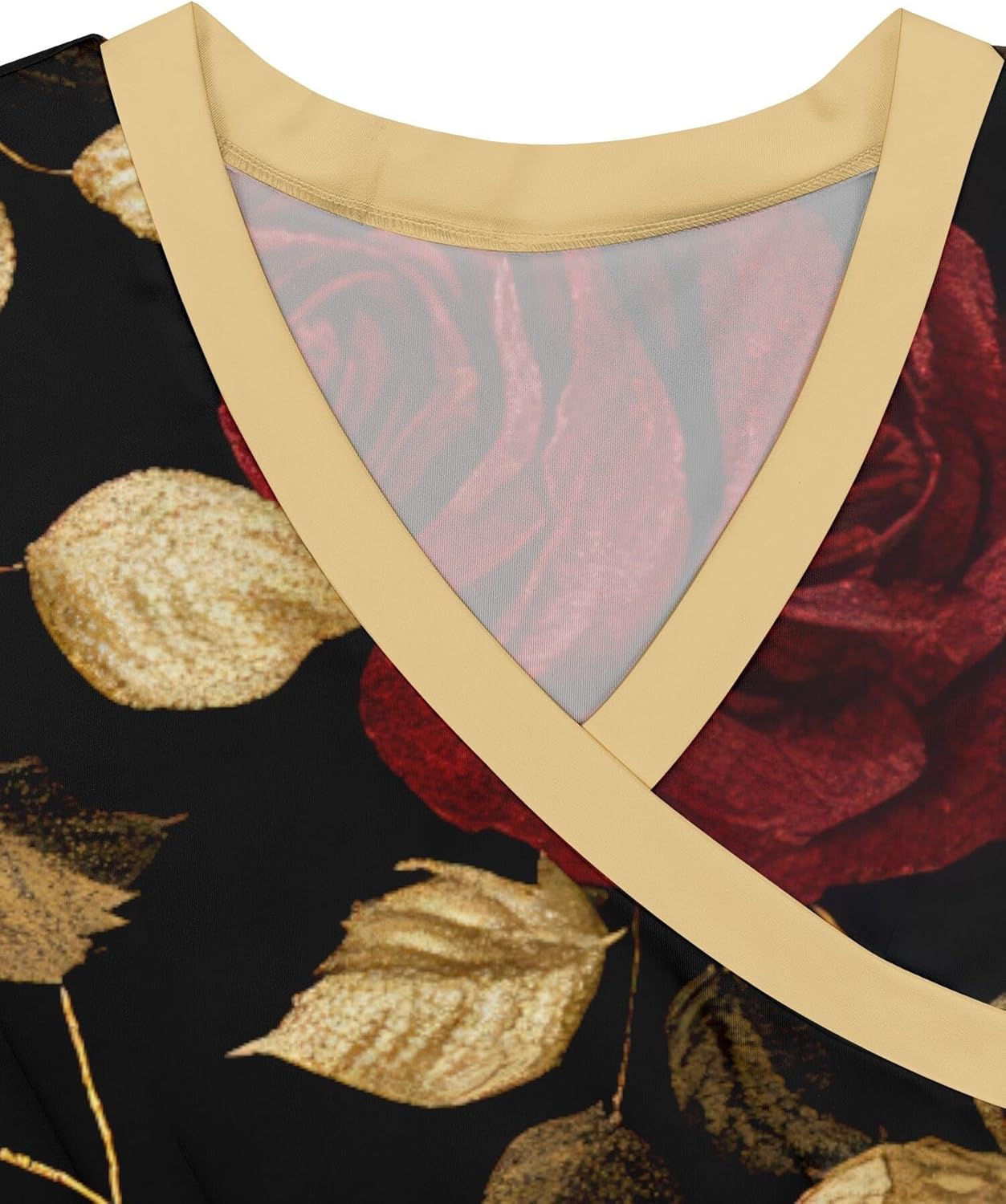 Women's Maxi Dress 3/4 Sleeve Wrap Casual V Neck Floral Print with Belt - Image 9