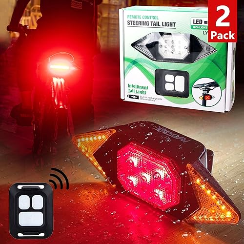 Miniatura 10 de Las mejores señales de giro para bicicleta, luces traseras recargables, control remoto inalámbrico, luces para bicicleta, impermeables, 2022,