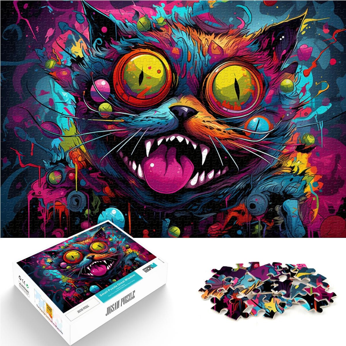 27.56" x 39.37" Rompecabezas para adultos, juego de gatos, juguetes para la familia, regalo para juegos, antiestrés, desafío difícil, 2000 piezas
