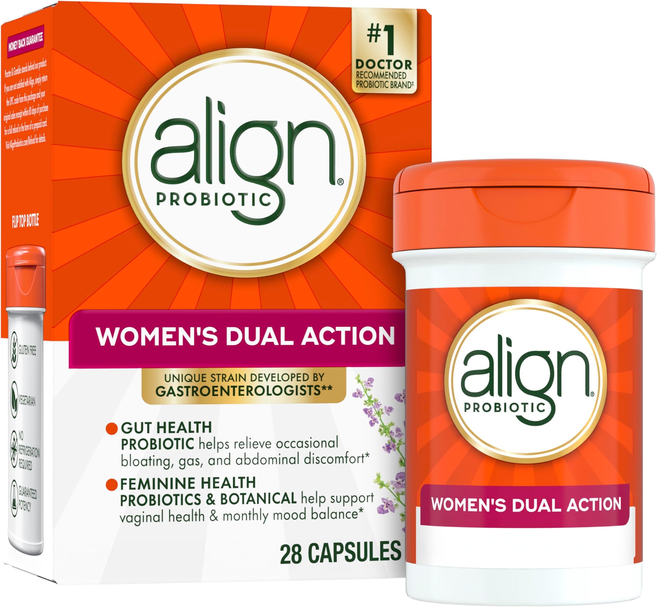 - Probiotic, Womens Dual Action, Vaginal Probiotics for Women, Womens Probiotic for Vaginal Health Support, with Probiotics for Digestive Health, 28 Probiotic Capsules