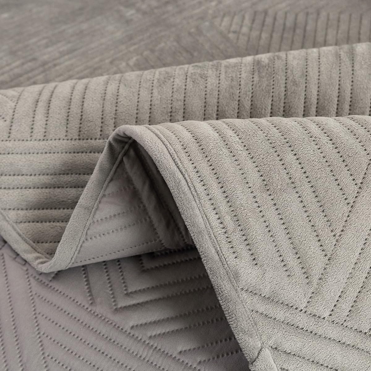 Quilt Set Bedspreads - Soft Bed Summer Quilt Lightweight Microfiber Bedspread- Modern Style Coin Pattern Coverlet for All Season - 3 Piece (1 Quilt, 2 Pillow Shams) (Gray,King (U.S. Standard))