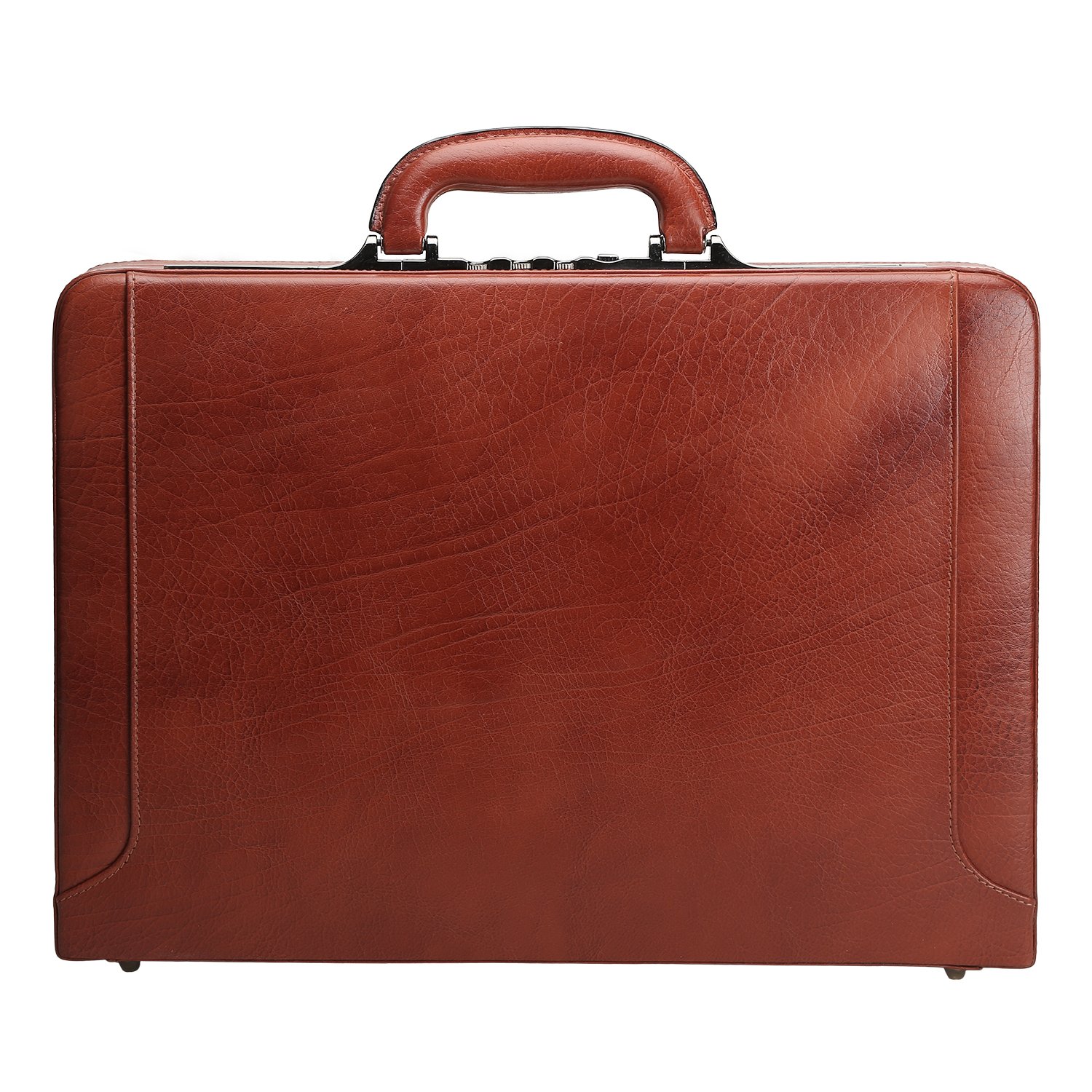 Leather Leather Attache Brief Case Hard Sided with Combination Locks-image-47