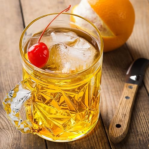 Miniatura 7 de Peohud Paquete de 6 tazas de cerveza de plástico, vasos de cerveza de 20 onzas con asa, tazas grandes transparentes para bar, cóctel, alcohol,