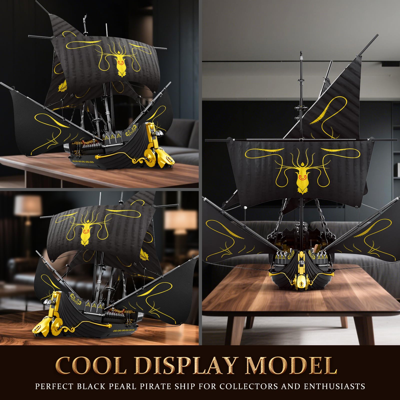 Amazon.com: Reobrix Pirate Ship Building Blocks Kits, MOC Black