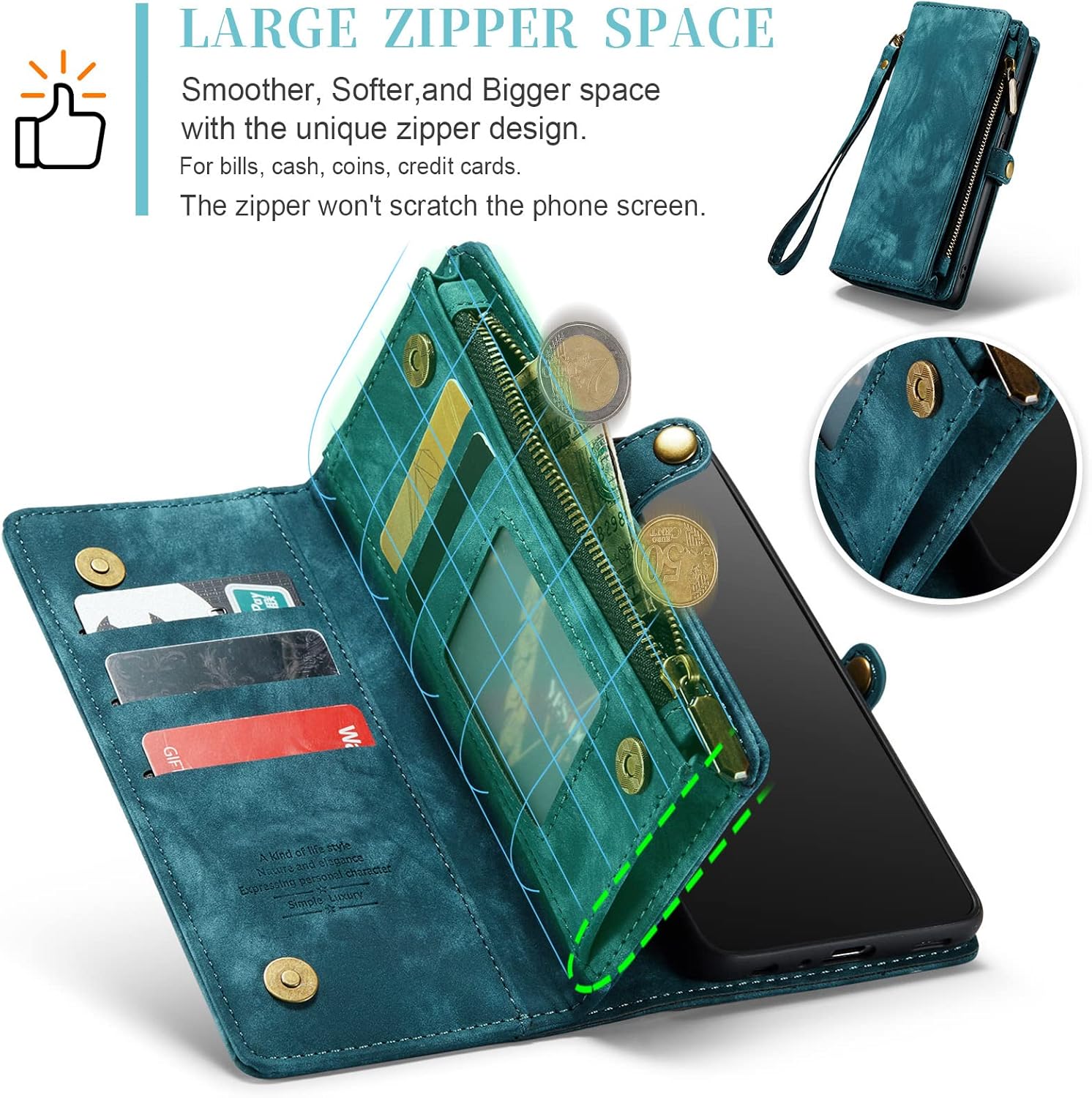 Asuwish Phone Case for Samsung Galaxy S20 FE Gaxaly S 20 FE 5G UW 6.5 inch Zipper Wallet Cover with Tempered Screen Protector and Flip Card Holder Cell Glaxay S20FE5G S20FE 20S Fan Edition 4G G5 Blue