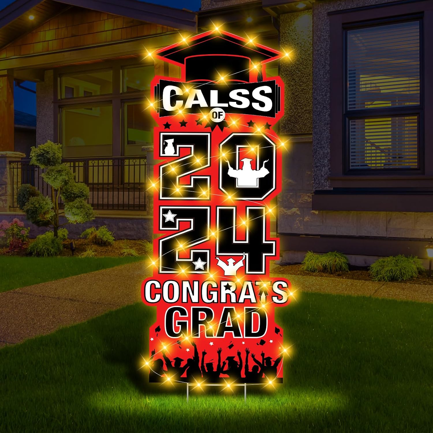 Amazon.com : RUMIA 2024 Graduation Yard Sign Decorations with LED Light ...
