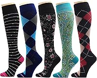 Vista 54 de Dr. Motion Calcetines de compresión para hombres y mujeres, el mejor ajuste atlético graduado para caminar, senderismo, correr, enfermeras, 5 pares