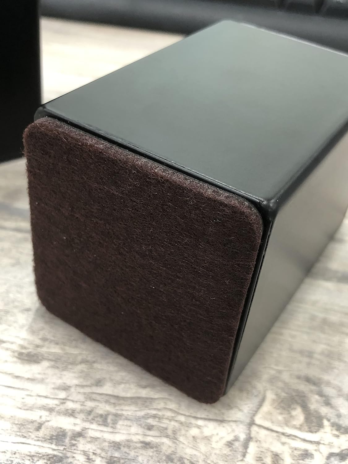 4" Self Adhesive Bed and Furniture Risers,Steel Bed Risers to Heavy Furniture or Beds Self-Adhesive Chair Table Riser,Square Black