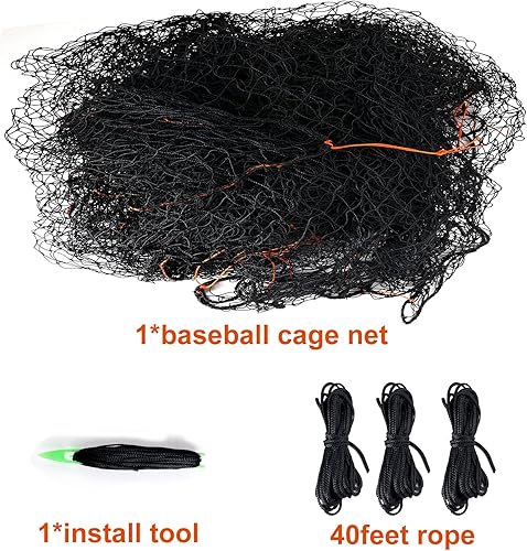 Miniatura 7 de Red de jaula de bateo cerrada resistente de 8 x 8 x 20 10 x 10 x 3512 x 12 x 55 pies con puerta, solo red, sin postes ni marco, redes profesionales