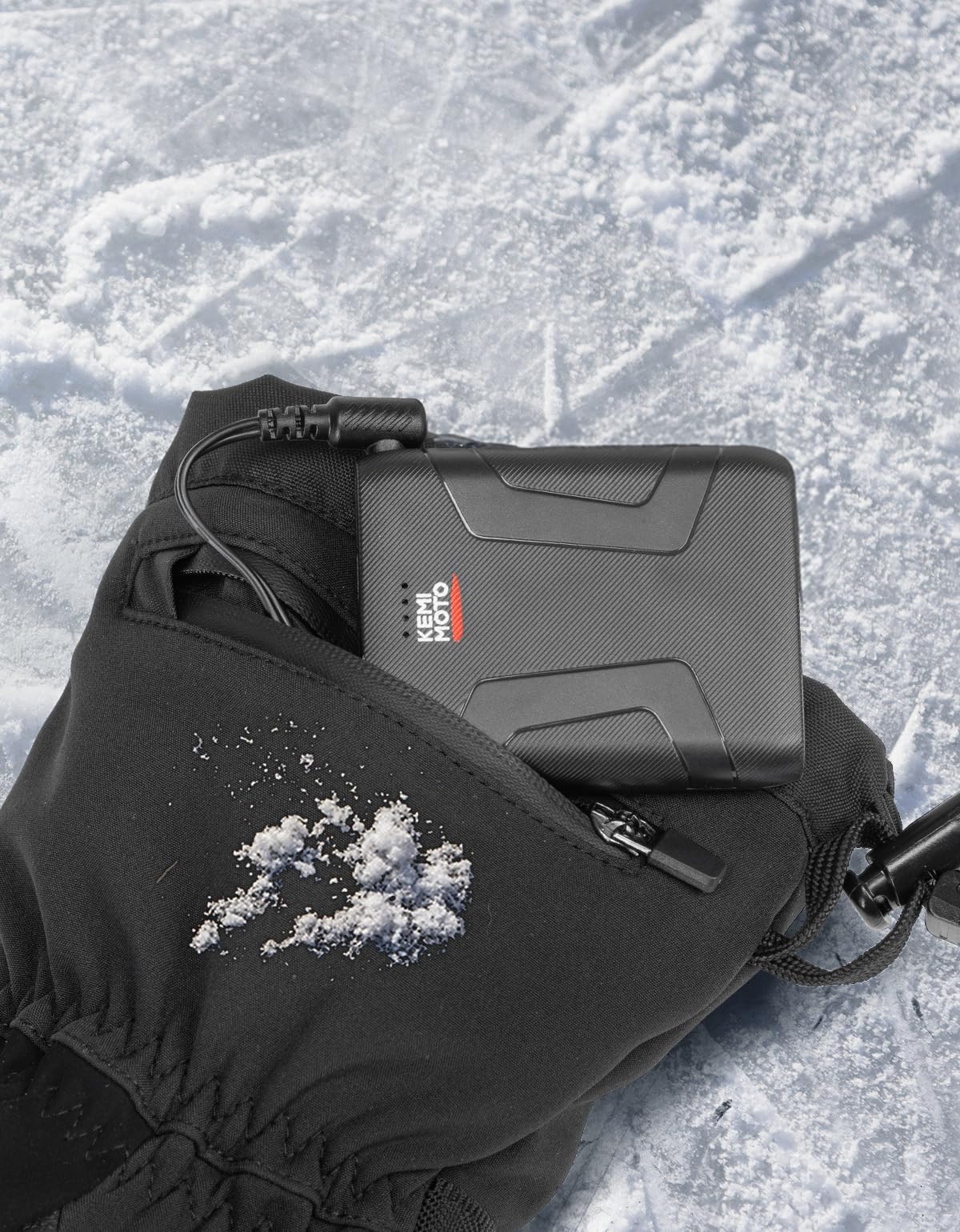 KEMIMOTO Guantes Calefactables, Guantes Moto Térmicos con Batería 7,4 V, 2500 mAh, para Nieve, Pesca en Hielo Invierno Actividades al Aire Libre