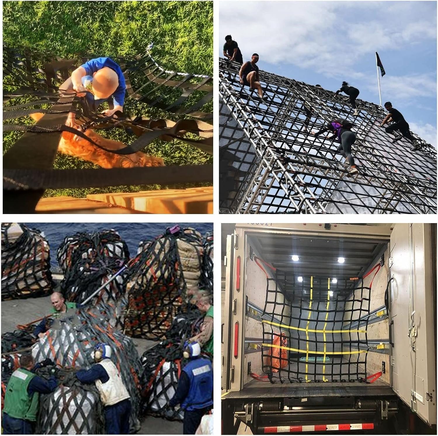 Cargo Net for Kids Climbing,Custom Size,Cargo Climbing Net Kids Playground Rope Ladder Play Sets for Backyard Hammock Tree House Rig Frame Climb Platform Playhouse,Fall Protection ()