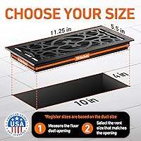 Vista 4 de Cubiertas de ventilación de piso 4 x 10 pulgadas con cubierta de malla, trampa de calor y aire, ventilación de piso de metal caminable