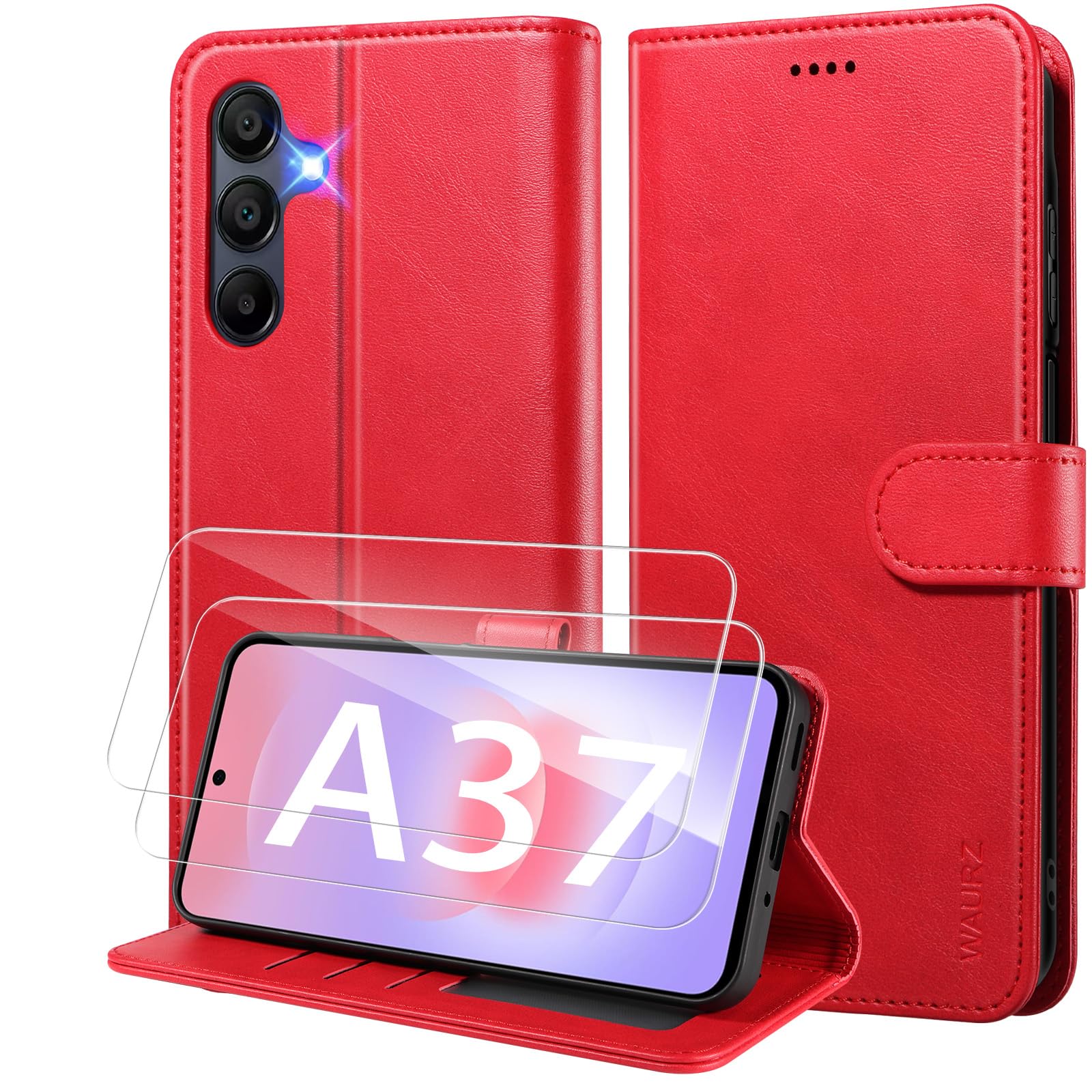 WAURZ Hülle für Samsung Galaxy A36/A56 Handyhülle Leder