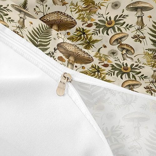 Miniatura 178 de Juego de funda de edredón de 3 piezas, diseño de hongos, diseño de hojas botánicas de acuarela y fresa, para niños, adolescentes, adultos, libélula
