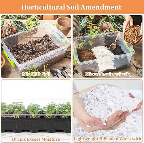 Miniatura 29 de Legigo 6 cuartos de galón de perlita hortícola orgánica para plantas de interior - Acondicionador natural para suelos hortícolas para mejorar