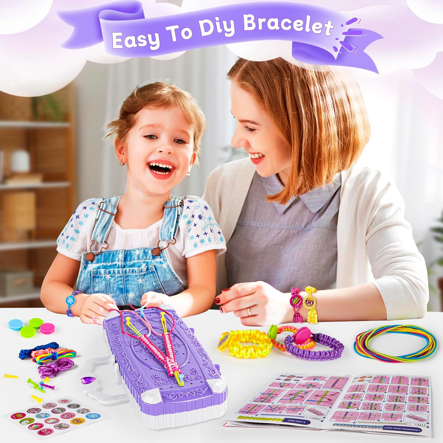 TQRAZ Bracelet Making Kit,Friendship Bracelet Kit,Arts and Crafts for Kids Age 8-12,Bracelet Making Kit for Girls 8-12,Birthday Gifts Ideas for Girls 8 9 10 11 12 Years Old