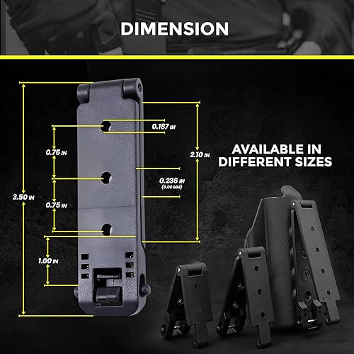 Miniatura 2 de Molle - Clip de cinturón de bloqueo rápido con accesorios de montaje para fundas, bolsas mag, fundas de cuchillos, chalecos - Disponible en tamaño