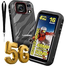 Eagle Pro Mini 5G Rugged Smartphone for Live Streaming Without Wi-Fi, 4K Action Camera, Android 16, 36GB+256GB/1TB, Image Stabilization, 4.0" Display, Dual SIM, NFC, IP69K, Black
