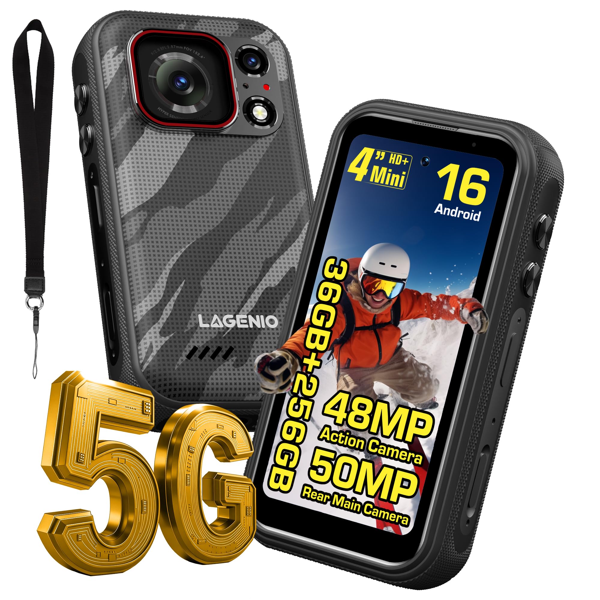 Photo 1 of LAGENIO Eagle Pro 5G Rugged Smartphone with 4K Action Camera