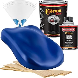Custom Shop - Marine Blue - Hot Rod Flatz Flat Matte Satin Urethane Auto Paint - Complete Quart Paint Kit - Professional Low Sheen Automotive, Car Truck Coating, 4:1 Mix Ratio