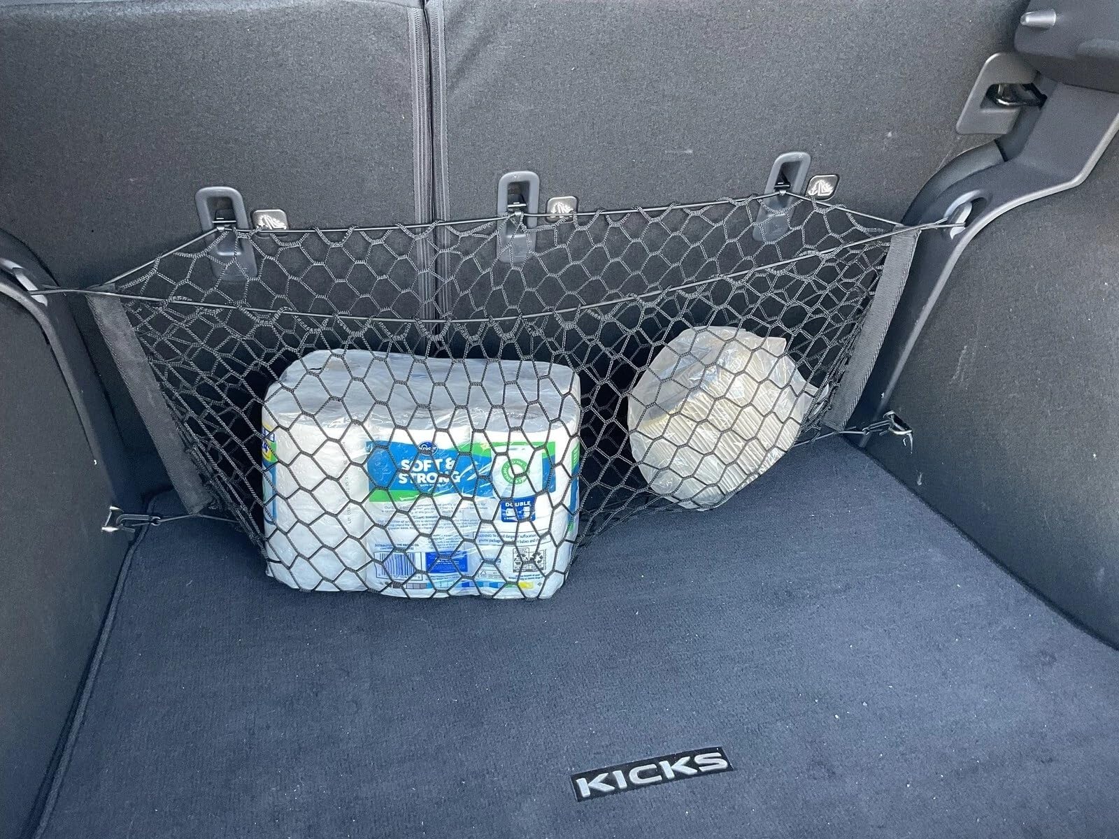 EACCESSORIES EA Trunk Organizer Cargo Net for Nissan Kicks 2017–2024 – Envelope Style Cargo Net for SUV – Premium Mesh Elastic Car Trunk Organizer