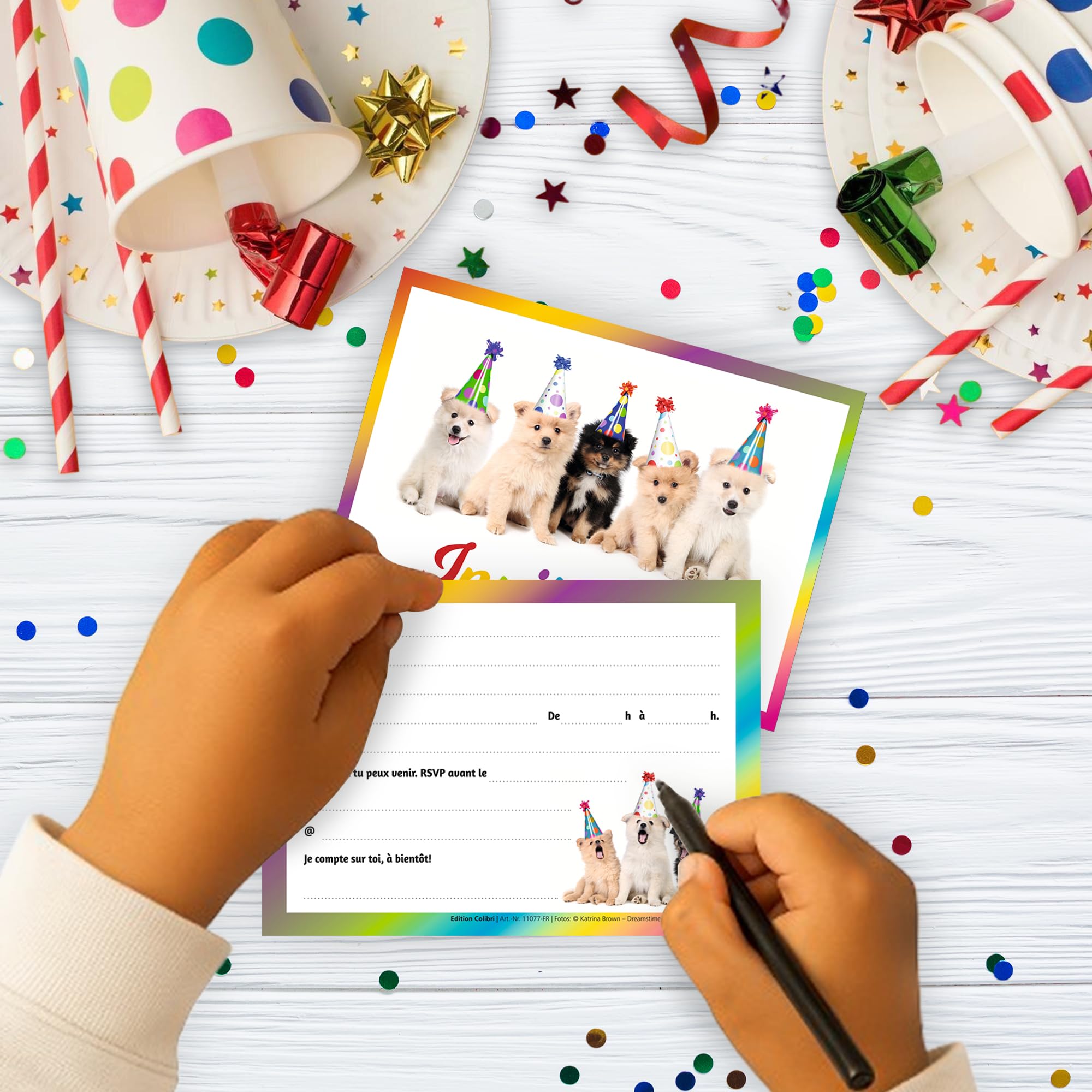 EDITION COLIBRI 11077 Lot De 10 Invitations D'anniversaire Avec Jeunes