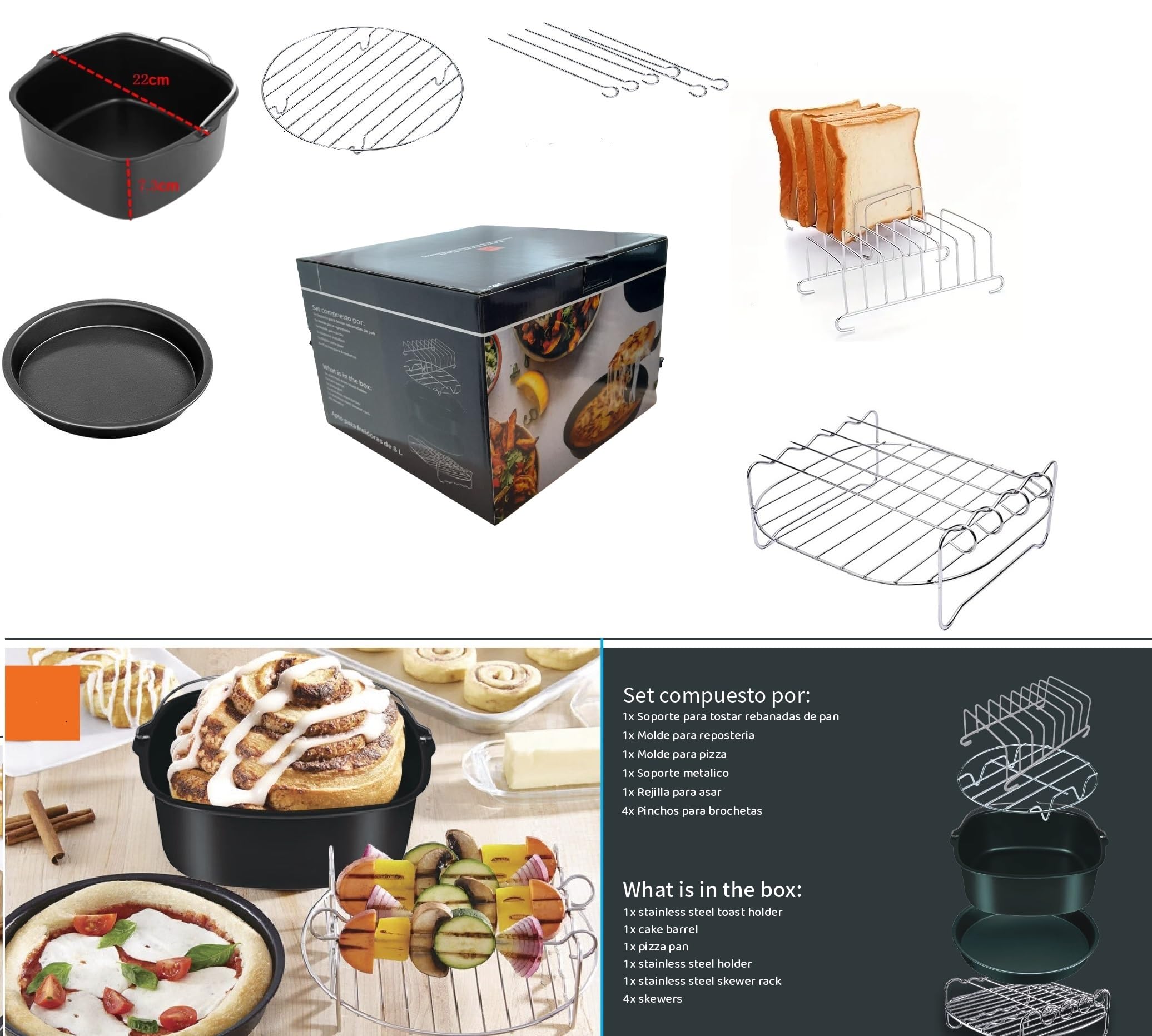 Accessori per friggitrice ad aria da 8 litri