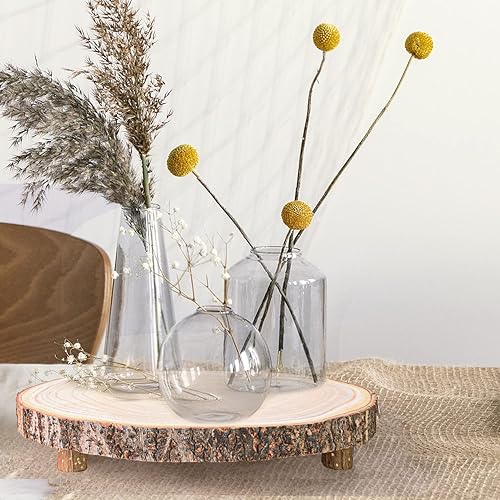 Miniatura 6 de Caydo Rebanada de madera de 11 a 13 pulgadas con patas para centros de mesa de boda, fiestas temáticas de bosque, reuniones familiares, baby