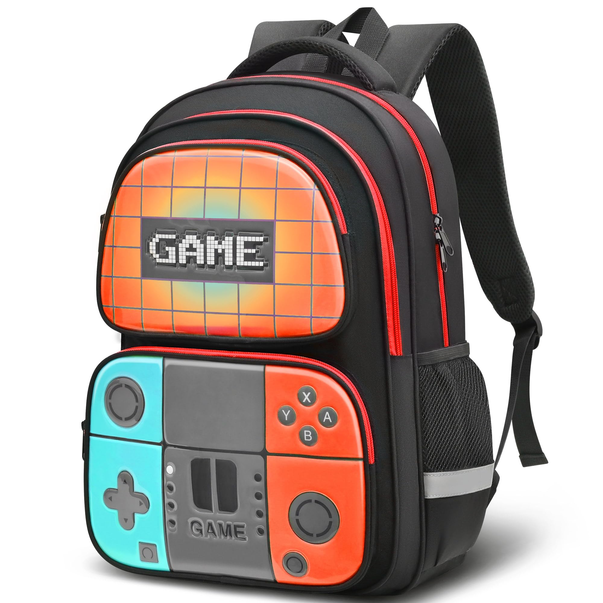 KANOFO School Backpack for Boys,Gamer Boys Backpack for Kids Teens Elementary Middle School,Students Backpacks,SchoolBag Ages 6-18,Video Game Bookbag