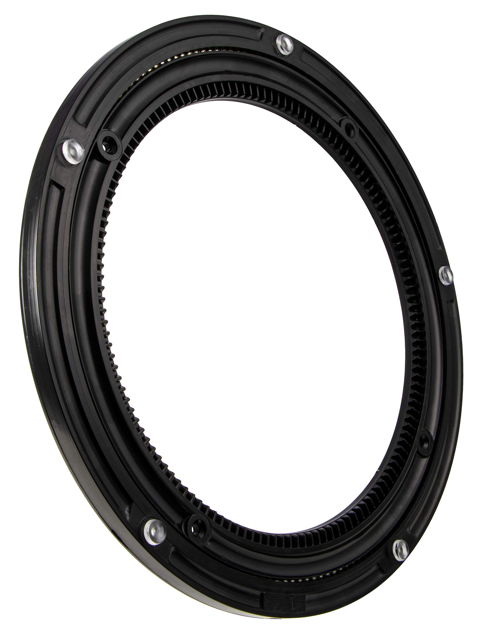 Gedotec Poignée rotative à 360° pour Meubles, Ø 230 mm | Plateau tournant en Plastique Noir | Capacité de Charge maximale 200 kg | Anneau Rotatif à vis Meubles, 1 pièce