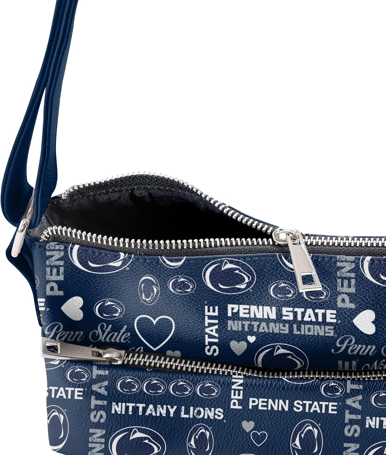 FOCO NCAA College Team Logo Love Bag Collection, Crossbody Purse