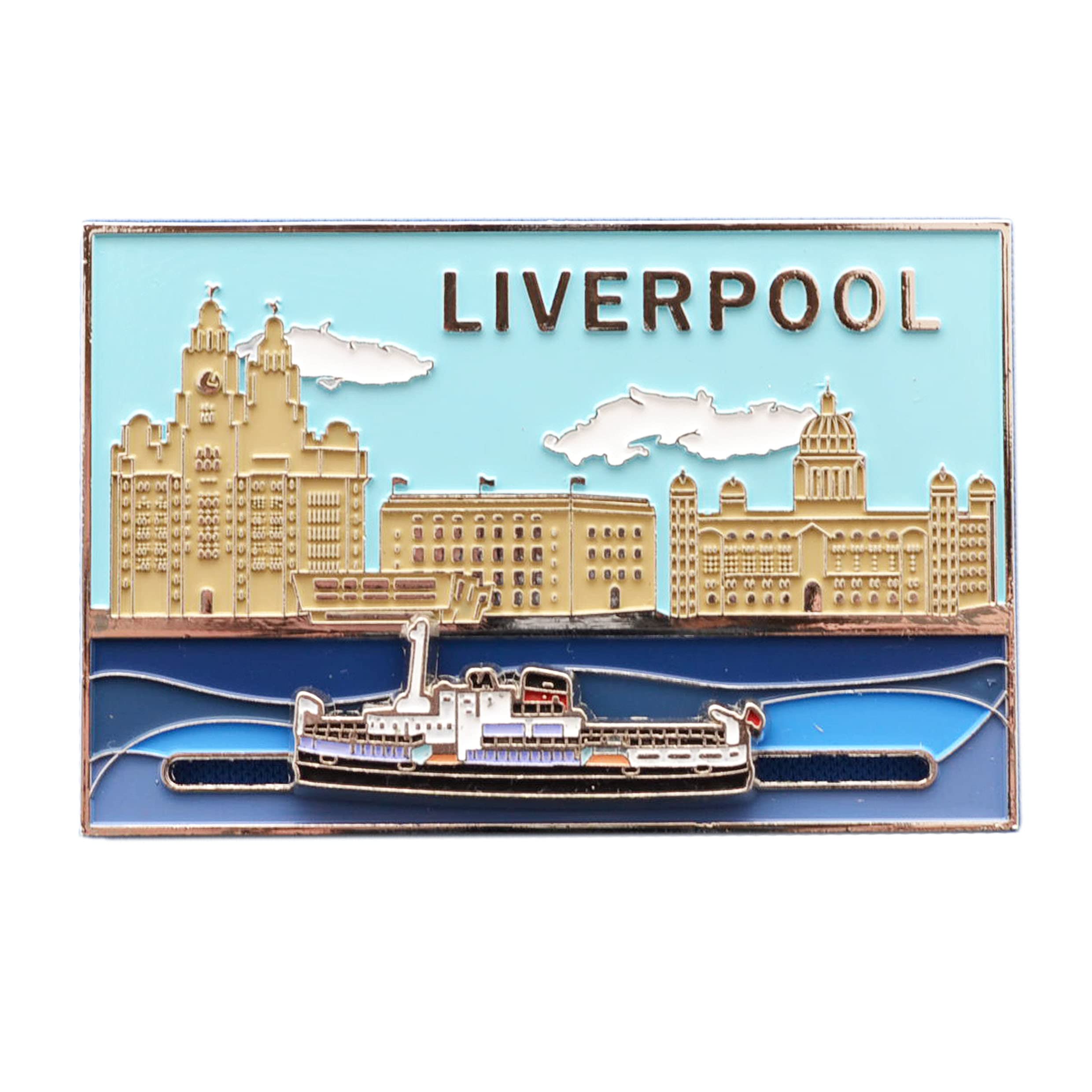 Partisan Multicolor Liverpool Water Front Slider Fridge Magnet