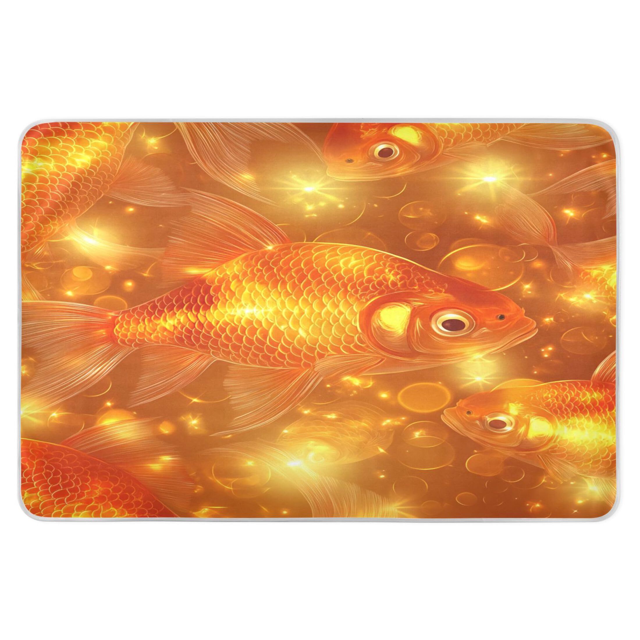 Takiito Goldfish Scale Bed Pad Reusable Bed Underpad Washable Waterproof Leak-Proof Quick Dry Incontinence Pee Pad for Toddlers Kids Adults Pets 34x52 in