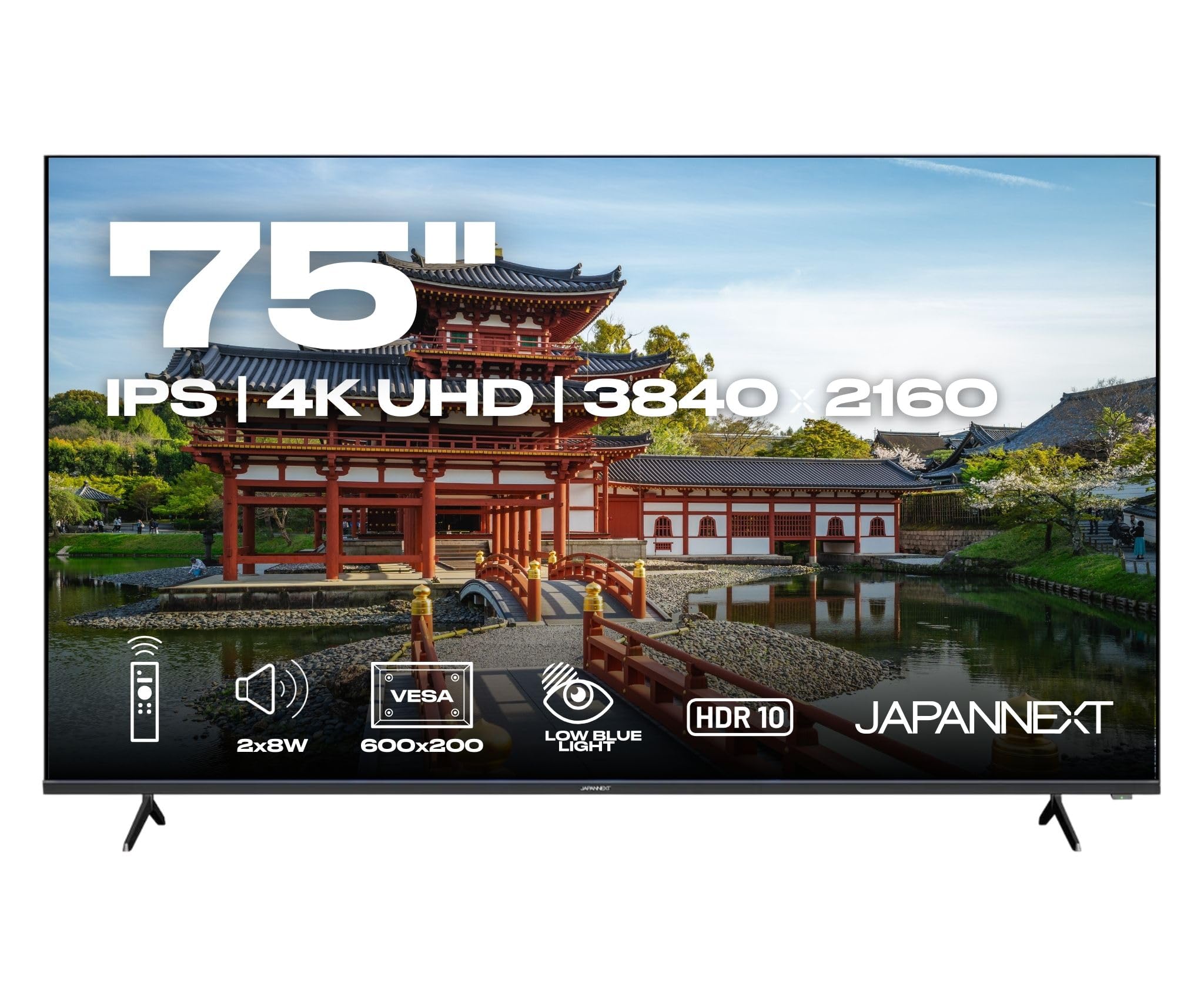 JAPANNEXT Ecran PC Grand Format 75" IPS 4K UHD(3840x2160)