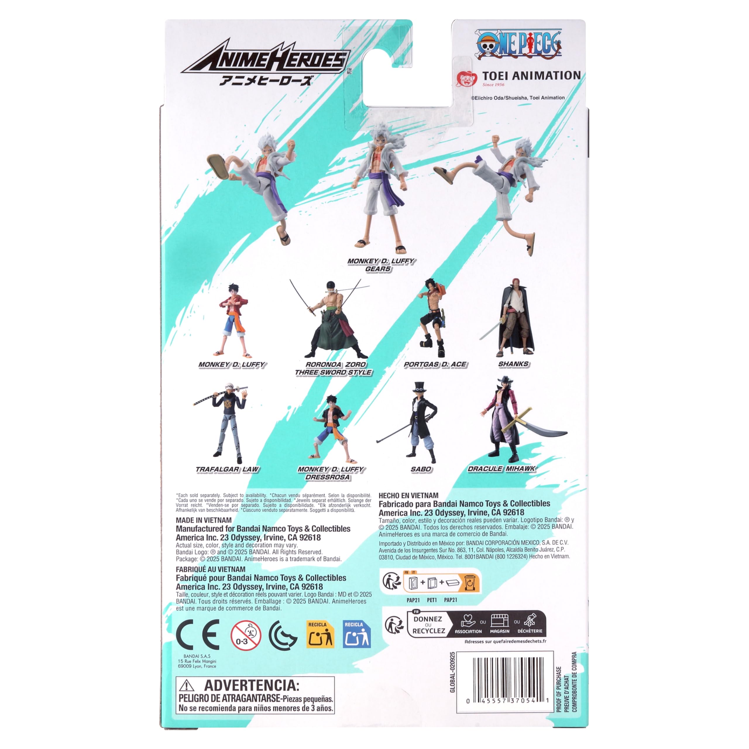 ANIME HEROES Jednoczęściowa figurka Monkey D. Luffy Gear 5