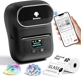 Phomemo Fabricantes de etiquetas M110 – Impressora de etiquetas de código de barras, máquina de etiquetas Bluetooth, impressora térmica portátil para pequenas empresas, endereço, código