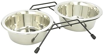Dogit Stainless Steel Raised Dog Bowls with Wire Frame for Both Dogs & Cats, Small