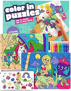 Purple Ladybug Color Your Own Puzzle for Kids with Unicorn & Mermaid Designs - Great Birthday Gift for 6 Year Old Girl & U...