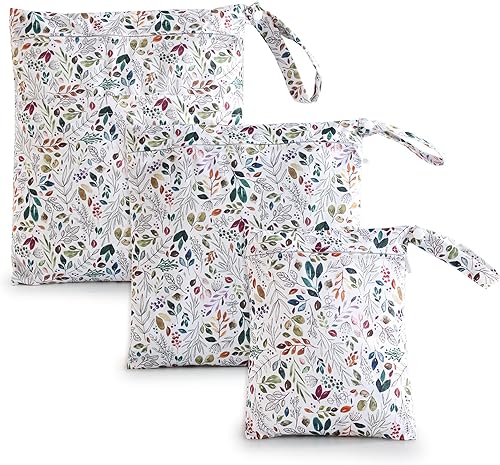 Miniatura 8 de 3 bolsas de neopreno impermeables, bolsas húmedas para pañales de tela para bebé y ropa sucia, bolsa húmeda reutilizable para traje de baño y