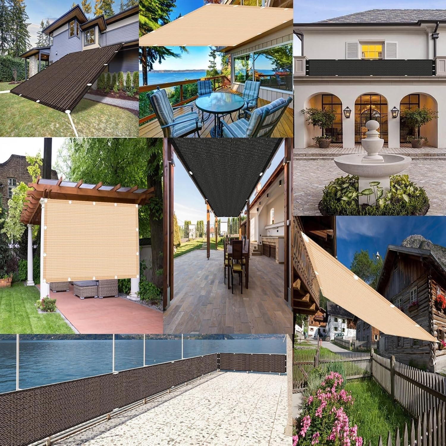 Tenda da Sole Parasole, 95% di Protezione dai Raggi UV, in Poliestere PES, Resistente alle intemperie, Durevole, Idrorepellente, Personalizzabile(4x7m)