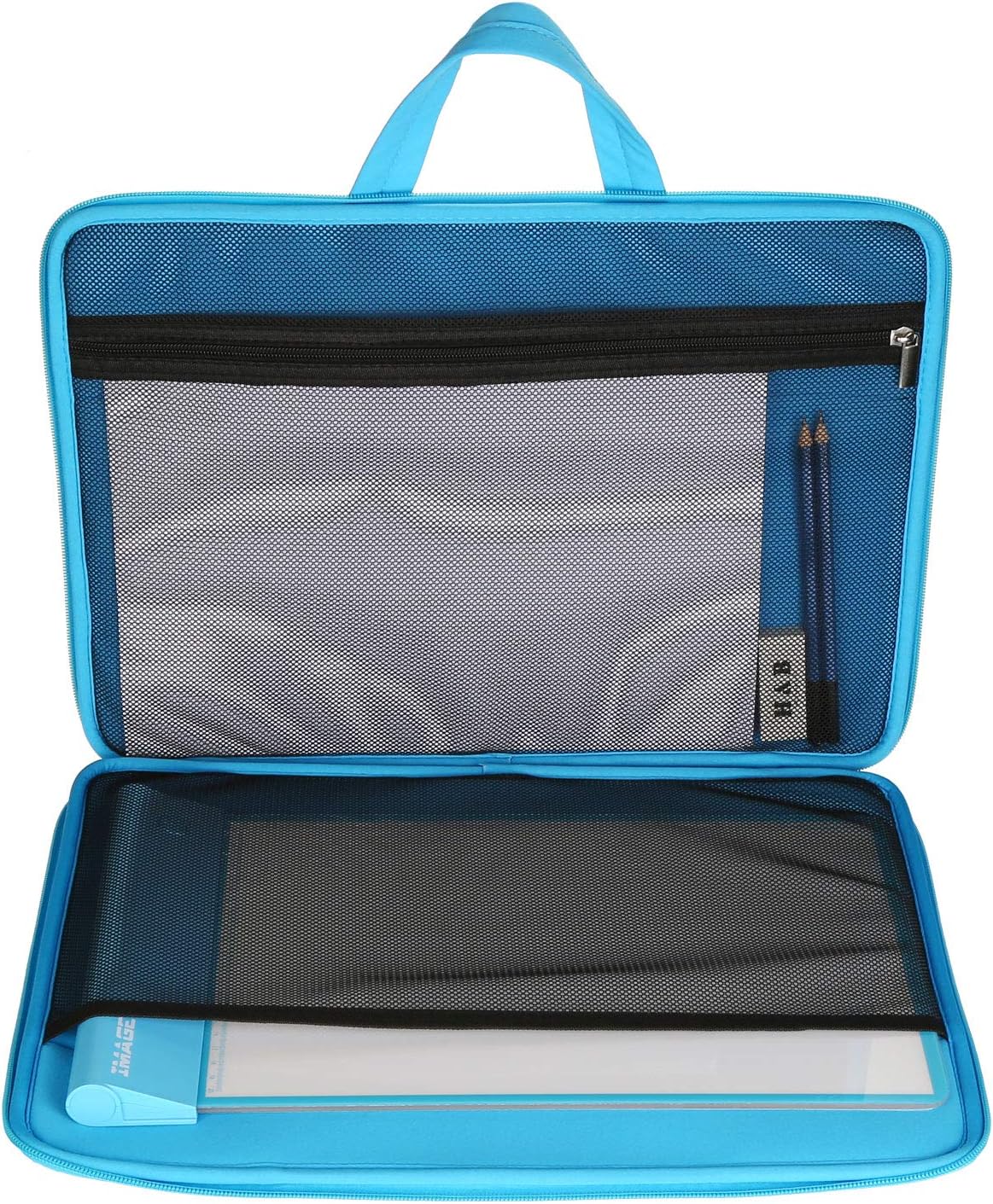 Protective Case for A4 Light Box,IMAGE Carrying Bag Travel Storage Case Pouch Cover with Pockets, for A4 Tracing LED Light Pad Coloring Board & Laptop, Notebook, Most Tracing Light Table Blue