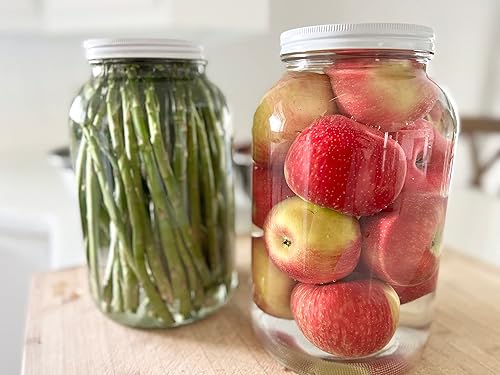 Miniatura 7 de Tarros grandes de vidrio de 1 galón Paquete de 4 tarros Mason de boca ancha con tapas de metal herméticas Fabricados en Estados Unidos Tarros de