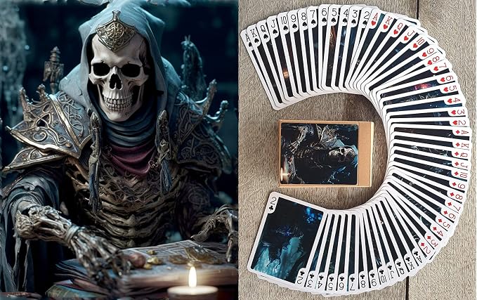 LICH NECROMANT Playing Cards (Poker Deck 54 Cards All Different) Lich Skeleton Undead Alchemist Necromant Warrior Fantasy RPG Posters