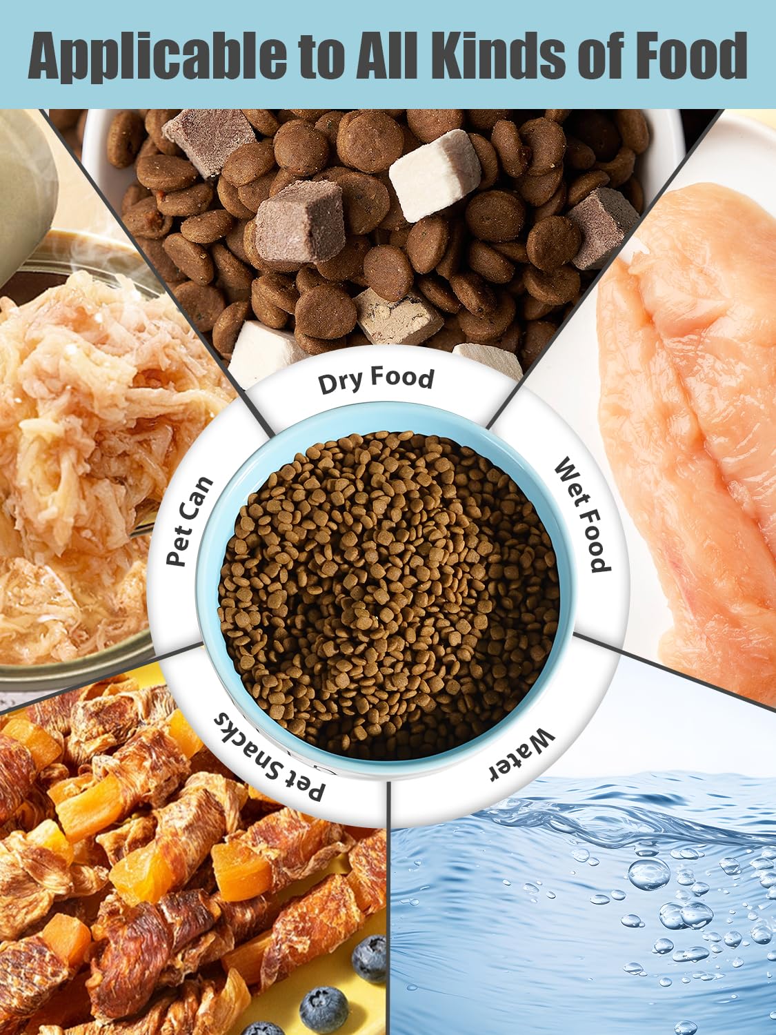 WoofinPets 70OZ Ceramic Dog Bowl - 8'' Extra Large Food Water, Heavy Duty Non-Slip Dog Dish for Medium and Large Dogs, Food Grade Porcelain Pet Feeder Bowl, Microwave & Dishwasher Safe, Pink: 6 inch Blue