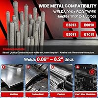 Vista 7 de 250Amp 25 piezas de varillas de soldadura de 13 pulgadas Guantes Soldador de palo, excelente efecto de soldadura Máquina de soldar, soldador MINI