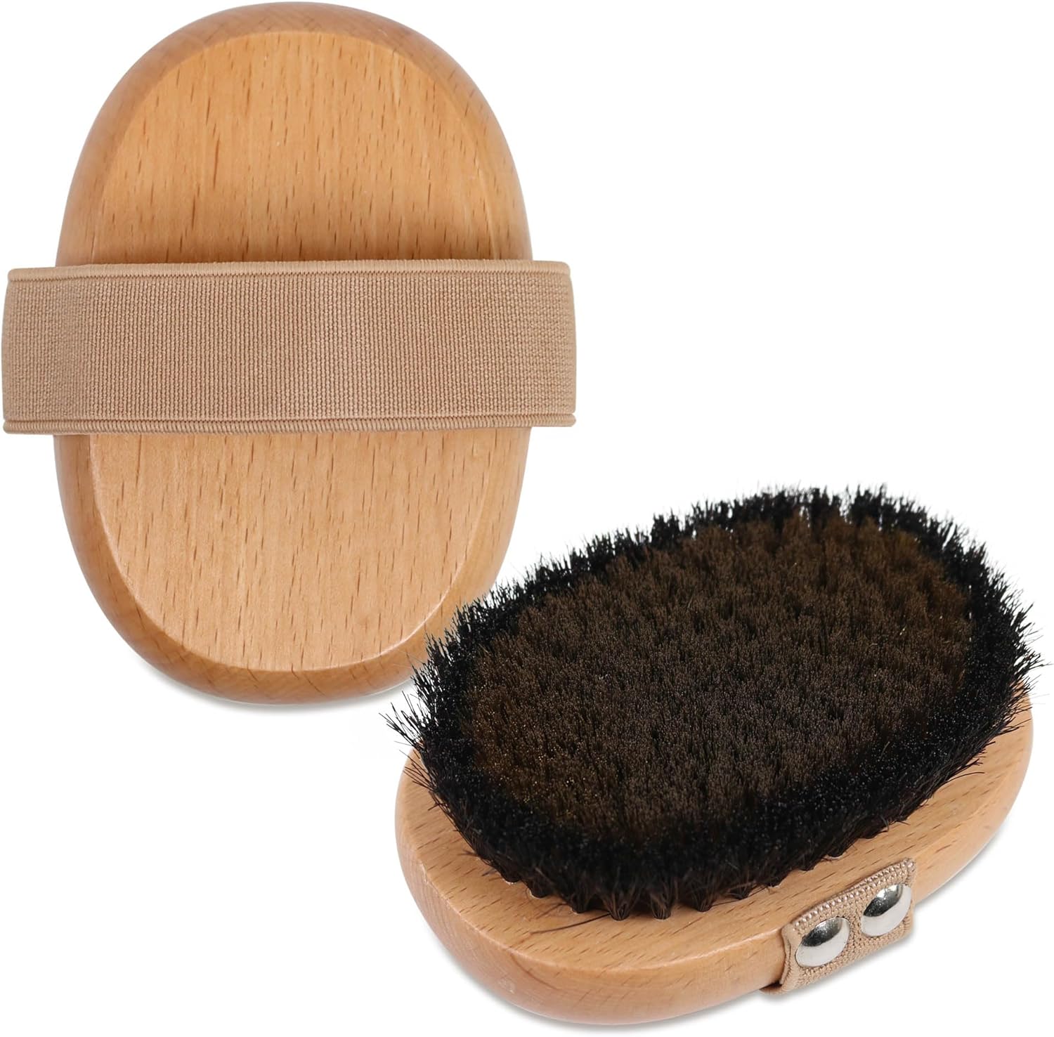 OWIIZI Copper Dry Brushing Body Brush with Ion Charged Copper Soft Bristles Antiskid Wooden Exfoliator Massage Body Scrubber