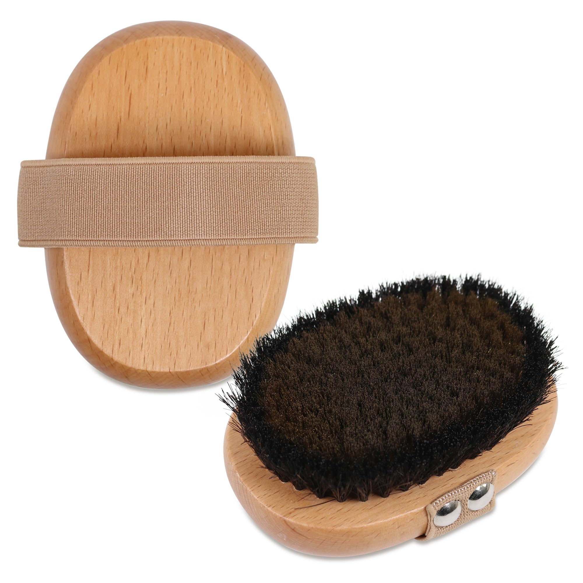 OWIIZI Cepillo corporal de cepillado seco de cobre con cerdas suaves de cobre cargado de iones, exfoliante de madera antideslizante, exfoliante corporal de masaje